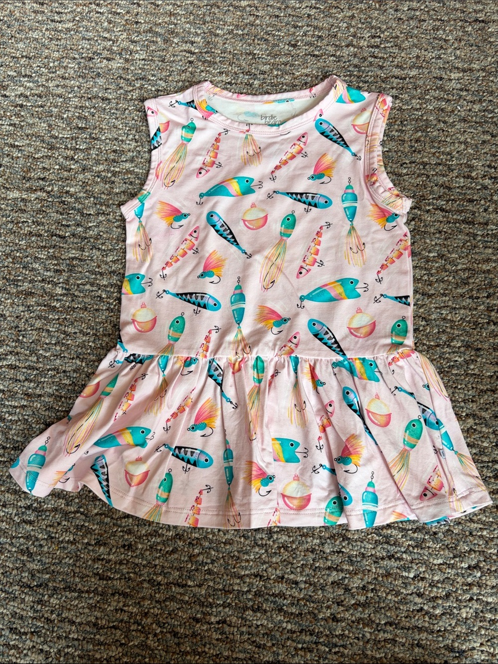 Girls' Pink Fishing Lure Peplum Top